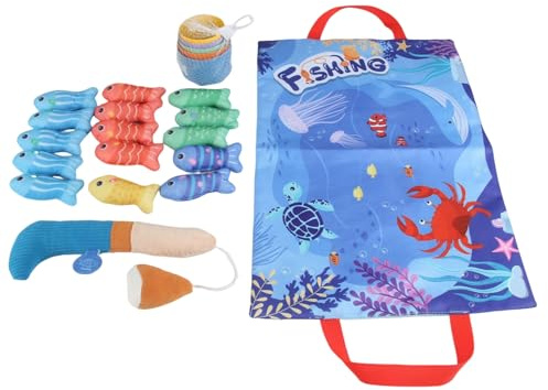 Fiskespel | lärande fiskespel i tyg – sortera inlärningsinteraktiv sensorisk vattenlek för småbarnsspel med stapelkoppar för bad pool party badrum rolig aktivitet, pedagogisk leksak för småbarn barn