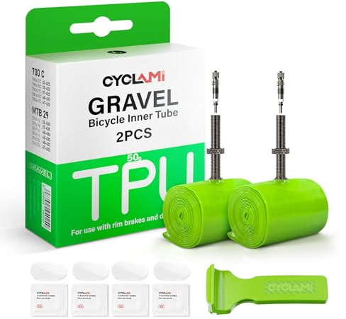 Lot de 2 Chambres à air Gravel Ultra légères en TPU 50g, 700C x 32-47-622, Chambre à air VTT 29, TPU Gravel vélo de Course 28, FV : 45 mm