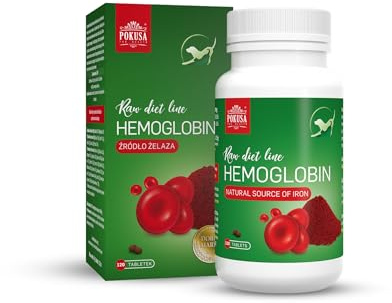 POKUSA - RawDietLine Hémoglobine | 120 comprimés source de fer naturel | formation de sang et complément barf pour chiens et chats
