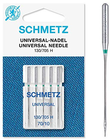 SCHMETZ | 5 Nähmaschinennadeln | Universal | 130/705 H | Nadeldicke 70/10 | auf jeder gängigen Haushaltsnähmaschine einsetzbar