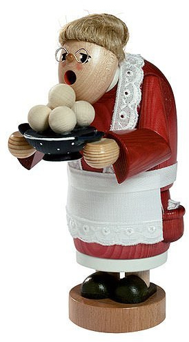 KWO Smoking Men Incense Holder, Grandmother with Dumplings, 17 cm