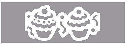 Rayher Hobby 89821000 kantstansare, muffinskedja motivstorlek 6,2 cm x 3 cm, perfekt för papper/kartong 120–220 g/m²