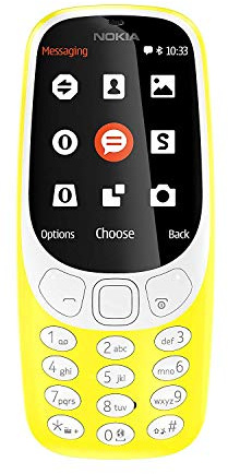 Nokia 3310 - Téléphone portable débloqué GSM (Ecran 2,4 pouces, ROM 32Go, Double SIM Appareil photo 2MP) Jaune