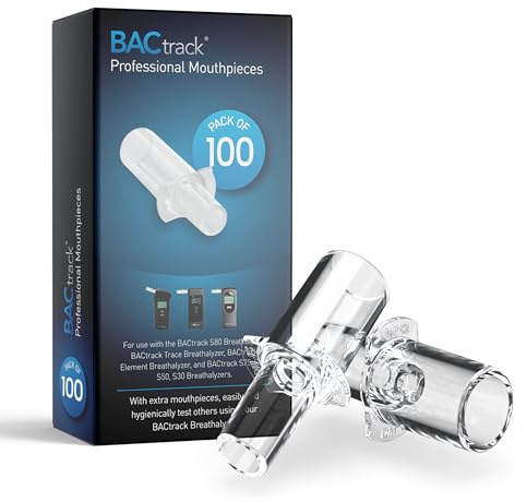 BACtrack Breathalyzer Mouthpieces for S80, Trace, Scout, & Element | BAC Alcohol Tester Replacement Tips | FSA/HSA Eligible (100 Count)
