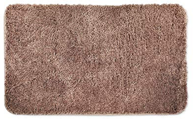 WohnDirect Badezimmerteppich Braun - Badematte rutschfest 50 x 80 cm - Badteppich Set, waschbar