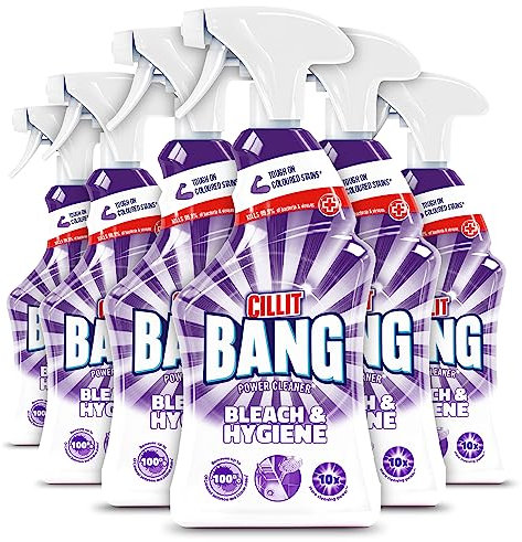 Cillit Bang Power Spray Bleach & Hygiene , Removes Stains, Germs & Dirt , Size: 750ml (Pack Of 6)