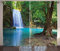 ABAKUHAUS Wasser Rustikaler Gardine, Asien Thailand Jungle Bäume, Schlafzimmer Kräuselband Vorhang mit Schlaufen und Haken, 280 x 175 cm, Türkis Braun