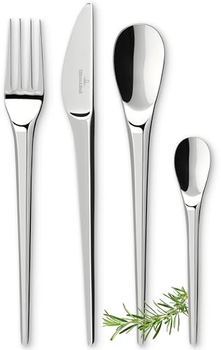 Villeroy & Boch - NewMoon Cutlery, 24 Pieces, Versatile Cutlery Set for Day-to-Day use and Festive Spreads, Stainless Steel, Dishwasher Safe