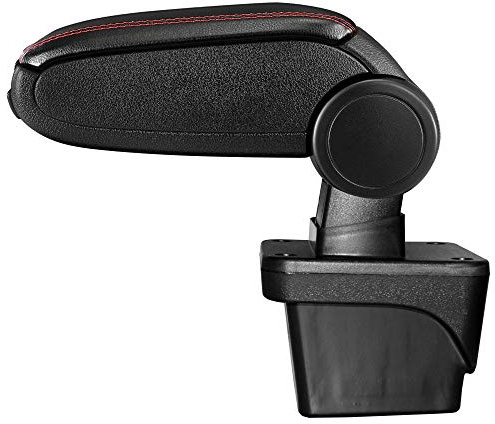 LP Trade Accoudoir Central pour Polo 6 VI AW | Accessoire Console de Rangement et Repose-bras avec Compartiment Organiseur | Pièce Détachée d'Intérieur de Voiture | Simili Cuir Noir - Couture Rouge