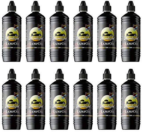 Farmlight Lampoli, olio trasparente per lampade da 1 l, 12 bottiglie da 1 litro, colore: marrone