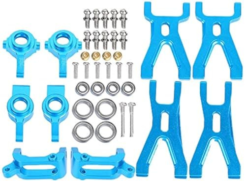DollaTek Upgrade Braccio Sospensione e Mozzo Anteriore/Posteriore C Kit Parti Sedile per WLtoys A959 A979 A959B A979B Ricambi Auto RC, Blu