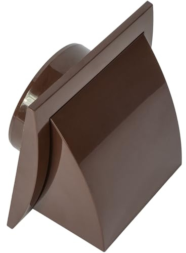 HVAC OV 4 Inch Brown Outdoor Dryer Vent Cover with Backdraft Damper - ABS Plastic Exhaust Hood Cap for Bathroom, Kitchen, Laundry, Garage Ventilation - Indoor, Outdoor Air Vent Cover, Wall Vent Cover