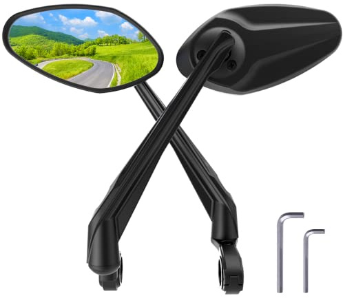 RBRL Rétroviseurs Vélo 360 ° Réglable HD Miroir en Verre Anti - éblouissement, Plus Large Champ de Vision Universels Hauts de Gamme Rétroviseur Trottinette Électrique, Retroviseur Velo（paire)