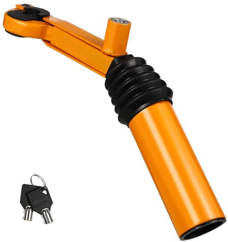 DOITOOL 1pc Gear Lock Anti Car Dispositivo Frizione Auto Blocco pedale Freno Blocco freno Pedale Blocco Anti- Blocco del cambio Anti- Blocco Automobile Blocco Tronco Acciaio Giallo Blocco freno a mano