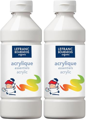 Lefranc Bourgeois - Pintura acrílica líquida, 500 ml, Color Blanco (Paquete de 2)