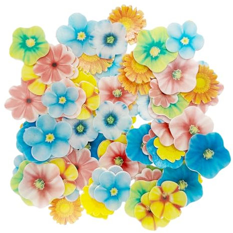 80 Stück Tortenpapierblumen, dekorative Blumen, florale Tortendekorationen, Mini-Papierblumen, Dessert-Papierblumen-Dekorationen, geeignet für Geburtstagstorte, Hochzeitstorte.