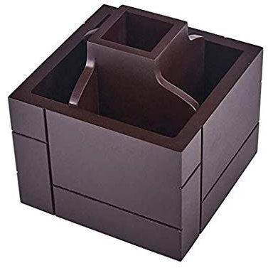 BAILAI – Porte-stylos carré en bois, multi-usages, organiseur de bureau, boîte de rangement en bois naturel écologique