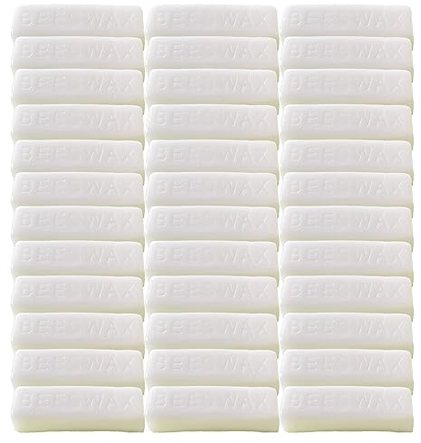 TooGet 36Pcs White Beeswax Bars, Natural Beeswax Block Bees Wax Pure Bar Wax for Candle Making Furniture Polish DIY Crafts 40 OZ