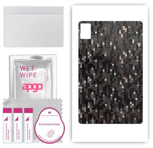 apgo Protective Skin Sticker for the Back compatible with ZTE Nubia Red Magic Gaming Pad, Wrap Film, Foil, Vinyl - Pattern Carbon Black Pixel