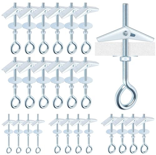 Mardatt Assortiment de 15 boulons à œillet M6 x 70 mm - Boulons à ressort - Ancrages papillon - Ancrages papillon à bascule - Ancrages à bascule robustes avec écrou papillon pour suspendre des lampes