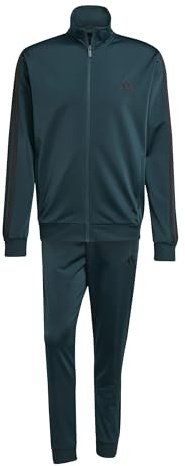 adidas Herren SPORTSWEAR BASIC 3 STRIPES TRICOT TRACKSUIT, Aurora Ivy, XL