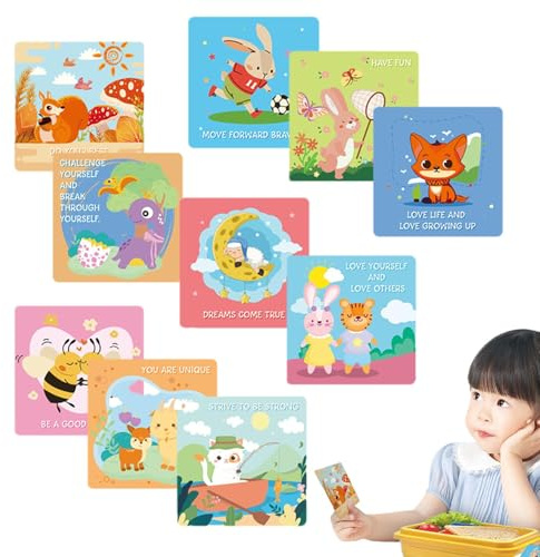 Note motivazionali per bambini, scatole per il pranzo motivazionali, biglietti di conferma per bambini cartoni animati - materiale colorato per il rientro a scuola, simpatiche note di ispirazione per