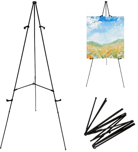 Künstler Staffelei Stand, 169 cm Verstellbares Stativ Tisch Kunst Leinwand Malerei Display, Tragbar Faltbar Staffelei Ständer für Hochzeitsschild Poster, Boden Staffeleien für Malen und Skizzieren