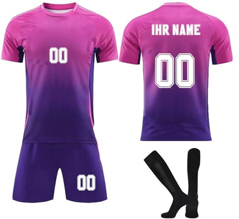 24/25 Deutschland Trikot, Fußball Trikot,Anpassbarer Name und Nummer Kinder Erwachsenenfußballtrikot, Fussball Trikot Kinder, T-Shirt Shorts und Socke