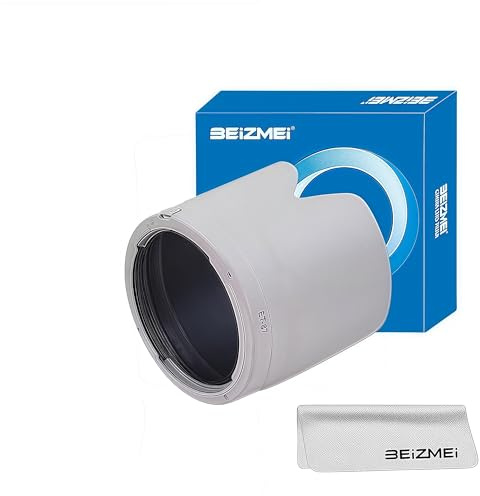 ET-87 - Parasol para objetivo de cámara (tamaño de rosca de 77 mm, compatible con EF 70-200 mm f2.8 USM is II+paño de limpieza), color blanco