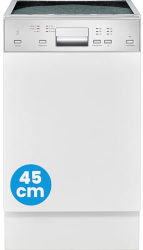 Bomann® Geschirrspüler 45 cm teilintegriert | sehr leise | Spülmaschine 45 cm automatische Türöffnung | inkl. Aquastop | Reinigungstemperaturen: 40°-65°C | 6 Programme | Geschirrspüler - GSPE 7422 TI