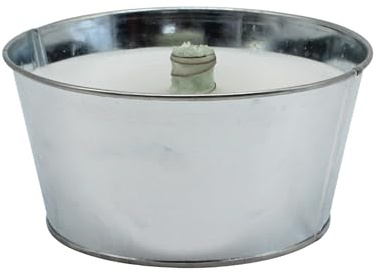 Schwabenfire Spezial Outdoor Kerze in Metall Zink Schale 16,5cm mit unendlichem Dauerdocht Windlicht Outdoor Balkon Deko Terrassen Deko Geschenke für Frauen flammschale wachsfresser für Kerzenreste