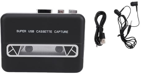 Sxhlseller Riproduttore di Cassette, Convertitore da Cassetta a MP3, Altoparlante Integrato e Jack e Auricolari da 3,5mm, Registratore di Cassette per PC, Goditi la Musica Ovunque
