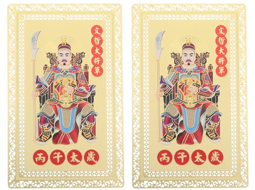 2 carte di protezione amuleto Feng Shui Tai Sui 2026 Feng Shui Tai Sui Amuleto Zodiaco Cinese Cavallo Anno Capodanno Biglietti di benedizione per Natale Home Office Decor
