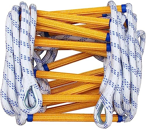 Escalera de Cuerda de Escape Blanda, Escape de Emergencia en Caso de Incendio, despliegue rápido, fácil de Usar, Reutilizable, con Guantes con Gancho