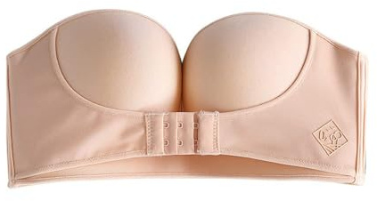 XFSRG Soutien Gorge sans Bretelles Invisible Bandeau Forme Pushup Soutiens Gorges Femme avec Armature Confortable pour Robe Soirée Mariage Cérémonie (34/75D)