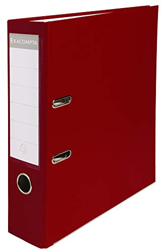 Exacompta - Ref 918418B - PP Lever Arch File - 320 x 290mm in Size, Suitable for Storing A4 Documents, 75mm Spine, Reinforced Finger Pull & Bottom Edge - Burgundy