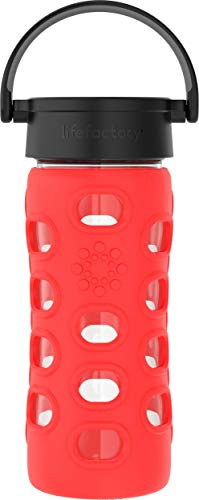 Lifefactory Glass Hydration Bottle Apple Red 350 ml