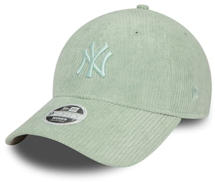 New Era New York Yankees - MLB Baseball - - Berretto da Baseball Cappello - Donna Ragazza - Velluto a Coste Visiera Curva Logo NY - Verde