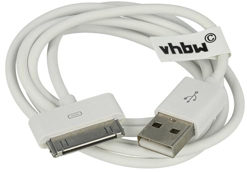vhbw Cable de datos USB (tipo A a reproductor MP3) compatible con Apple iPod 10GB, 15GB, 20GB, 30GB, 40GB, 3 Gen. - A1040 reproductor MP3 - blanco