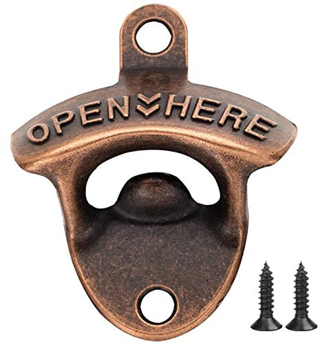 Wall Bottle Opener, Wall Mounted Beer Bottle Opener Vintage Style Cast Iron Beer Openers with Screws for Bar, Kitchens, Vintage Rustic Bar & Restaurant