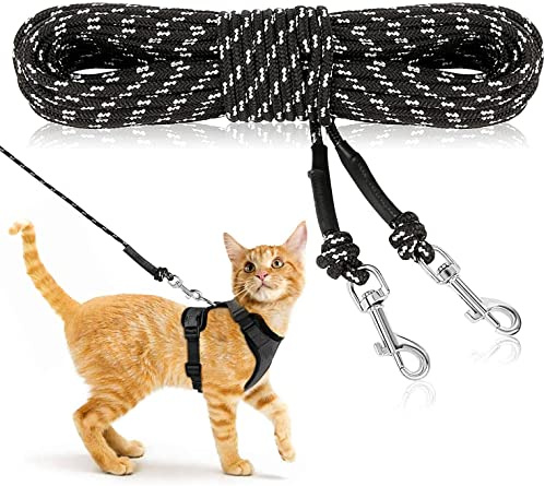 RANYPET Long Cat Lead, 9M/30FT Reflective Cat Leash, Black