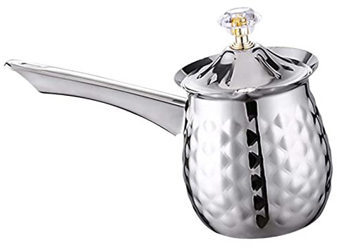 Colcolo Cafetière Turque Pot Grec avec Longue Poignée pour Les de de, Argent 200ml