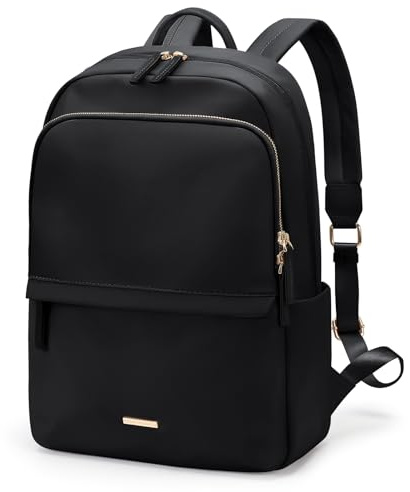 GOLF SUPAGS Mochila para computadora portátil para mujer, bolsa delgada para computadora, viaje de trabajo, universidad, escuela, mochila, bolso para portátiles de 15,6 pulgadas (negro)