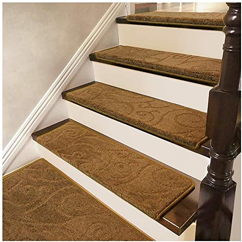 Gradini per tappeti per Scale 5 Set Tappetini per Scale, gradini per Scale, Cuscinetti per Scale, Resistenti, Antiscivolo, Non inquinanti, la Colla Non Si guasta Dopo Il Lavaggio, nessun seg