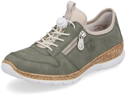 Rieker Damen Low-Top Sneaker N42G0, Frauen Halbschuhe,straßenschuhe,Strassenschuhe,Sportschuhe,Freizeitschuhe,Turnschuhe,grün (52),42 EU / 8 UK