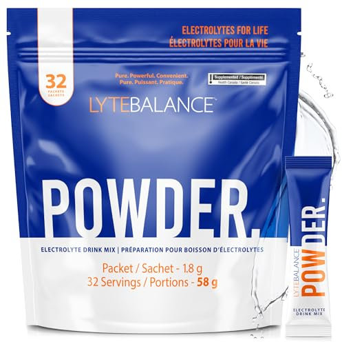 Powder 32 Double Strength Packets, Naturally Salty Electrolyte Drink Mix w/Sodium, Potassium & Magnesium | Daily Hydration, Muscle Recovery, Immune Support | Keto, Paleo, No Sugar