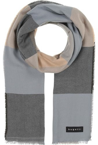 bugatti Herren Schal - 45 x 178 cm - Karierter Schal aus 100% Baumwolle Dark Olive