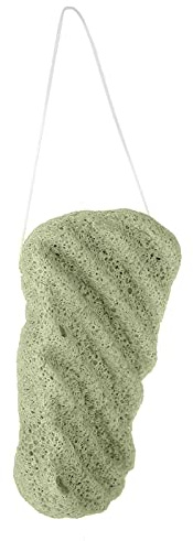 Esponja Konjac, Esponja para bebé para Bañarse Esponjas Corporales para Ducha Tipo de Onda Larga Cuerpo de Gran Tamaño Lavado Konjac Flutter Facial Esponjas para el (Verde largo