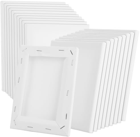 ZOFUN 20 Stück Keilrahmen Leinwand zum Bemalen, 13x18cm/20x25cm, Leinwände zum Bemalen, Leinwände zum Malen für Öl-, Gouache-, Acrylfarben geeignet, Canvas for Painting Set