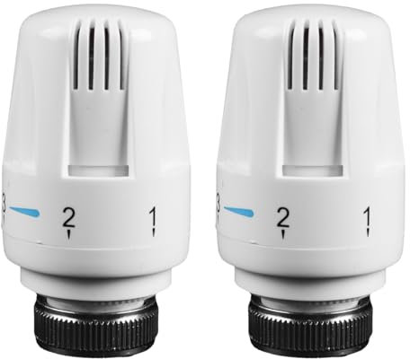 Ieron 2 Pezzi valvola termostatica per radiatore M30 X 1,5 Testa valvola termostatica Testa termostato radiatore Standard Testa di Ricambio per valvola termostatica Intelligente per Ufficio casa